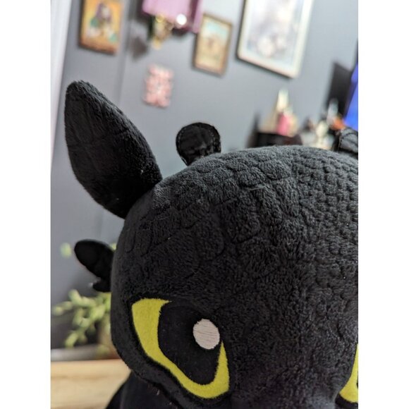 BAB Build a Bear x Dreamworks Toothless stuffed toy Dragon black red 14 inch - Picture 2 of 12